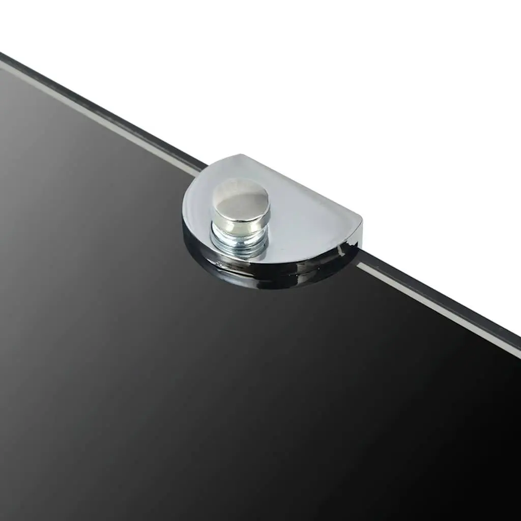 Corner Wall Shelf Black Glass Floating 25cm Tempered Safety Glass