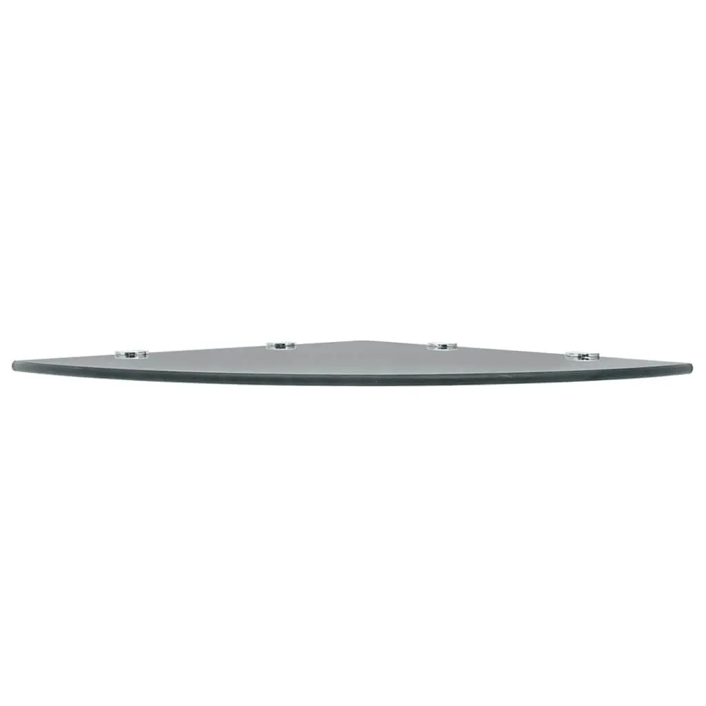 Corner Wall Shelf Black Glass 45cm Tempered Safety Glass Floating Storage Display Ledge