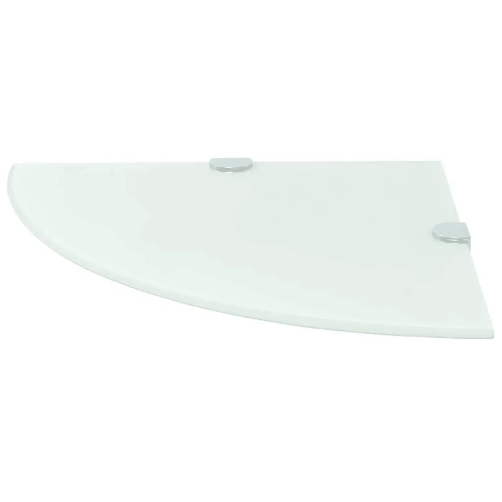 Corner Wall Shelf White 25x25cm Tempered Safety Glass