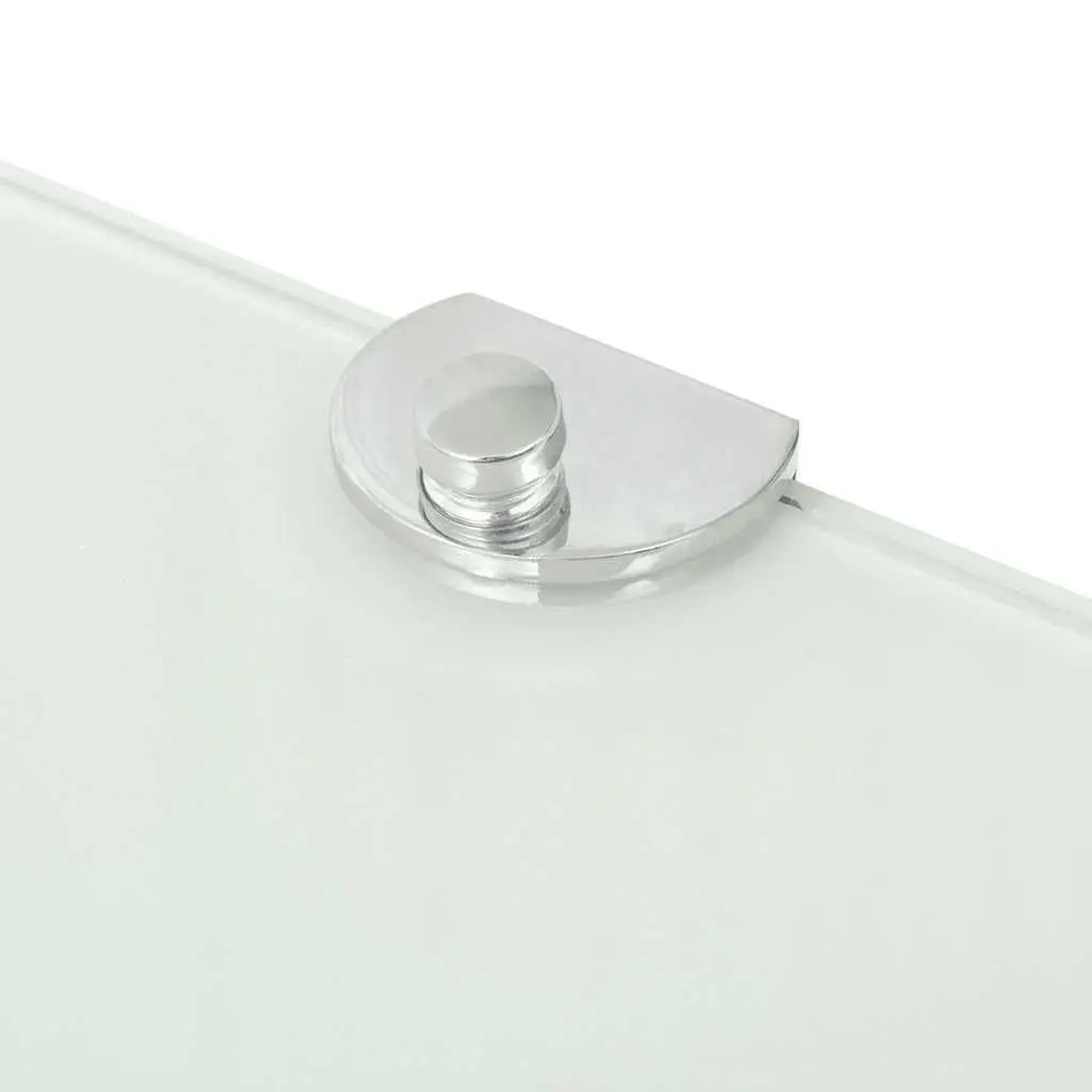 Corner Wall Shelf White 25x25cm Tempered Safety Glass