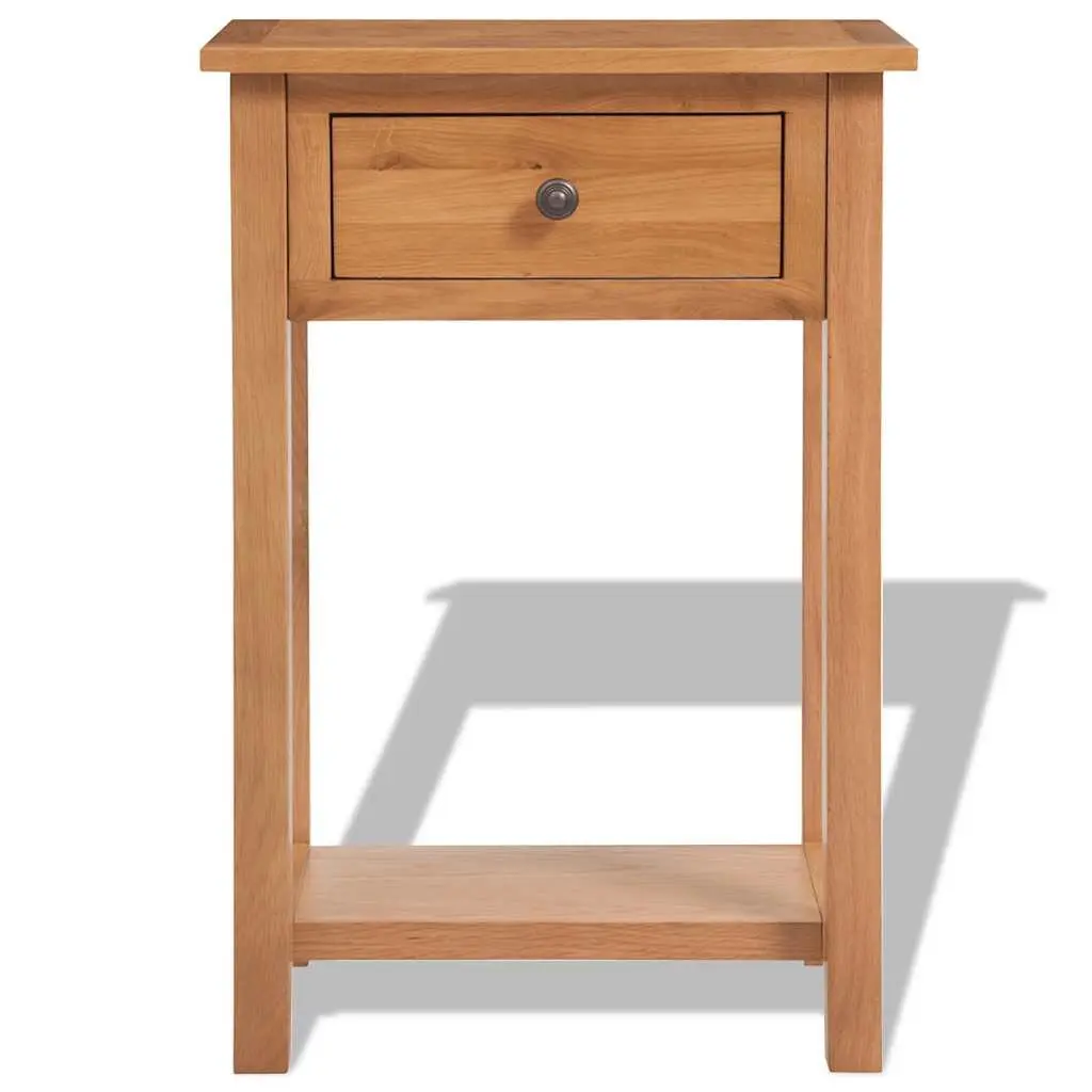Brown Solid Oak Console Table for Hallway or Entryway