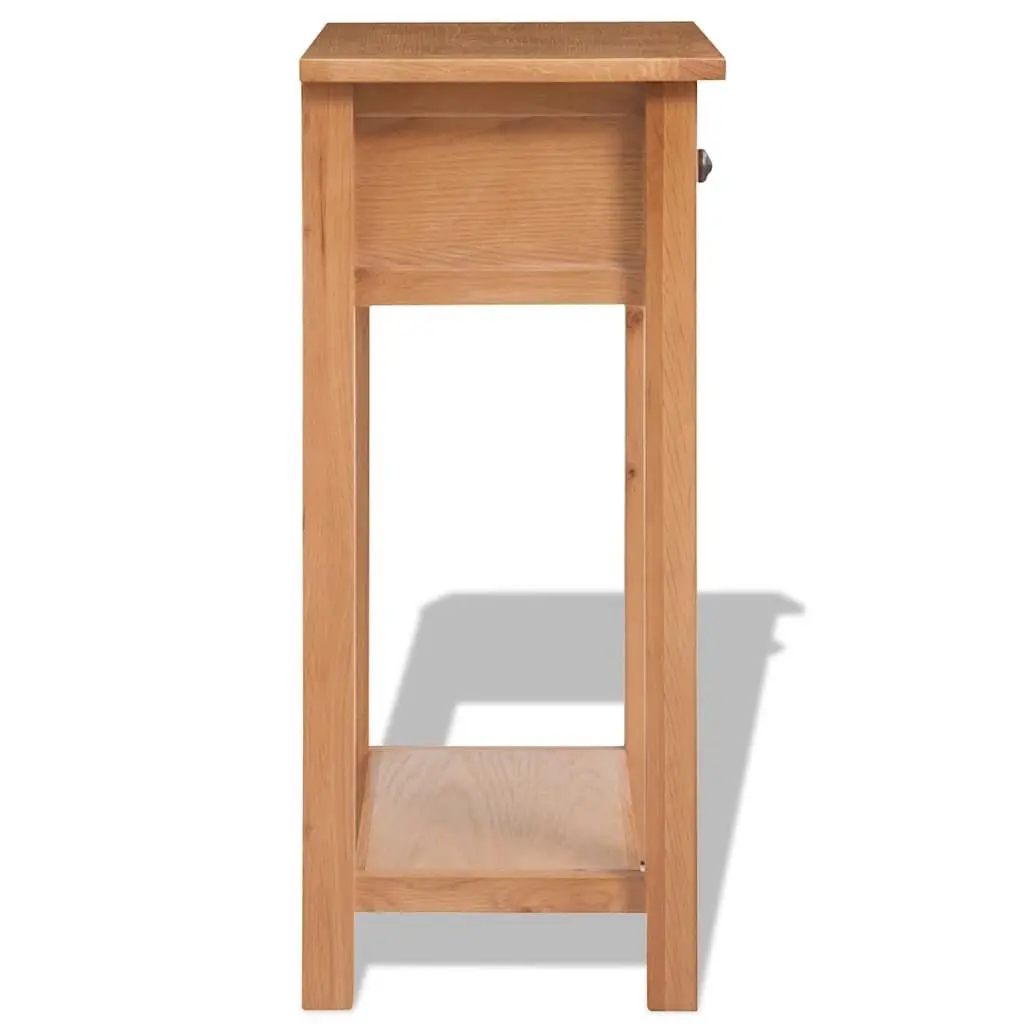 Brown Solid Oak Console Table for Hallway or Entryway