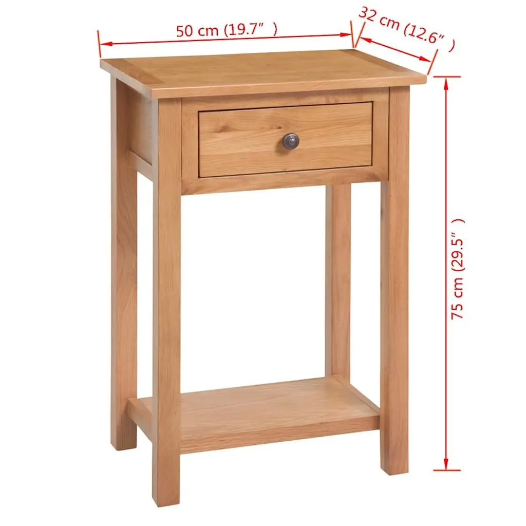 Brown Solid Oak Console Table for Hallway or Entryway