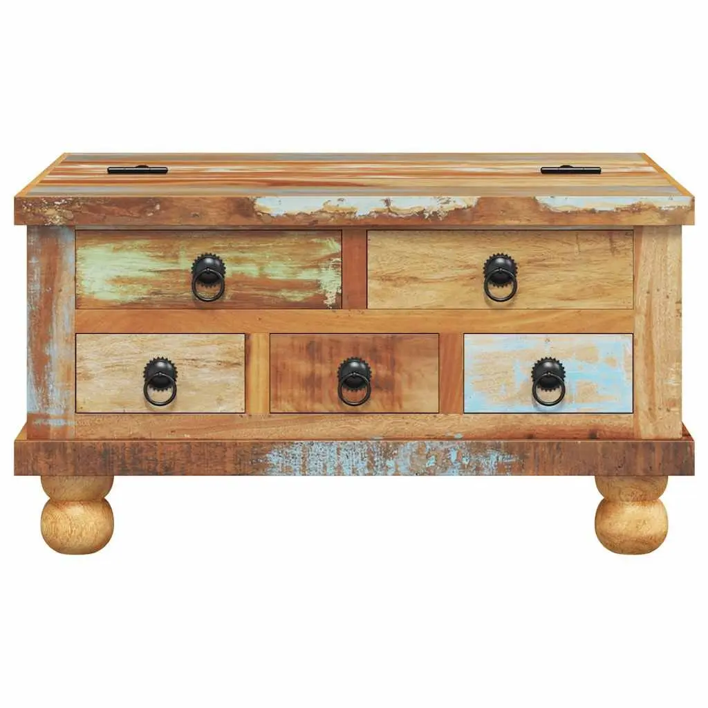 Coffee Table Industrial Vintage 70x70x38 cm Reclaimed Wood Brown