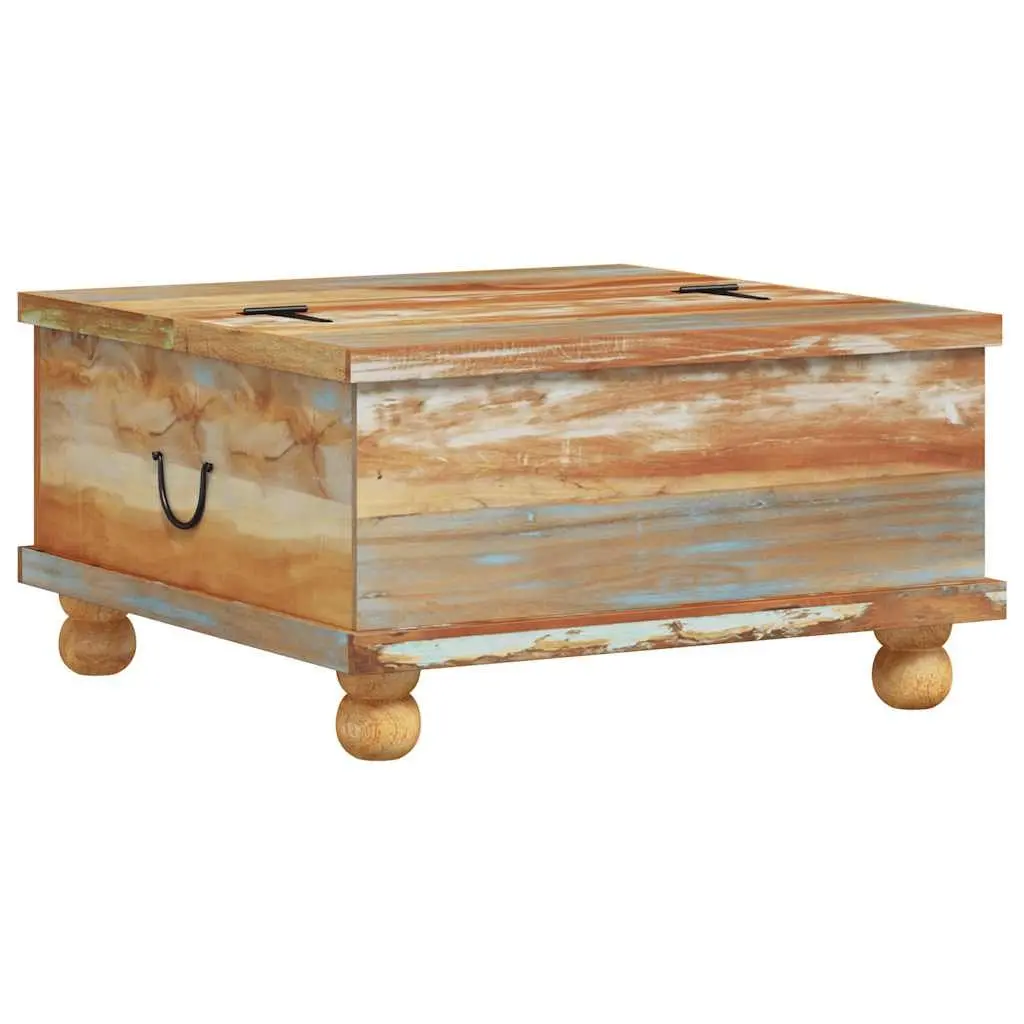 Coffee Table Industrial Vintage 70x70x38 cm Reclaimed Wood Brown