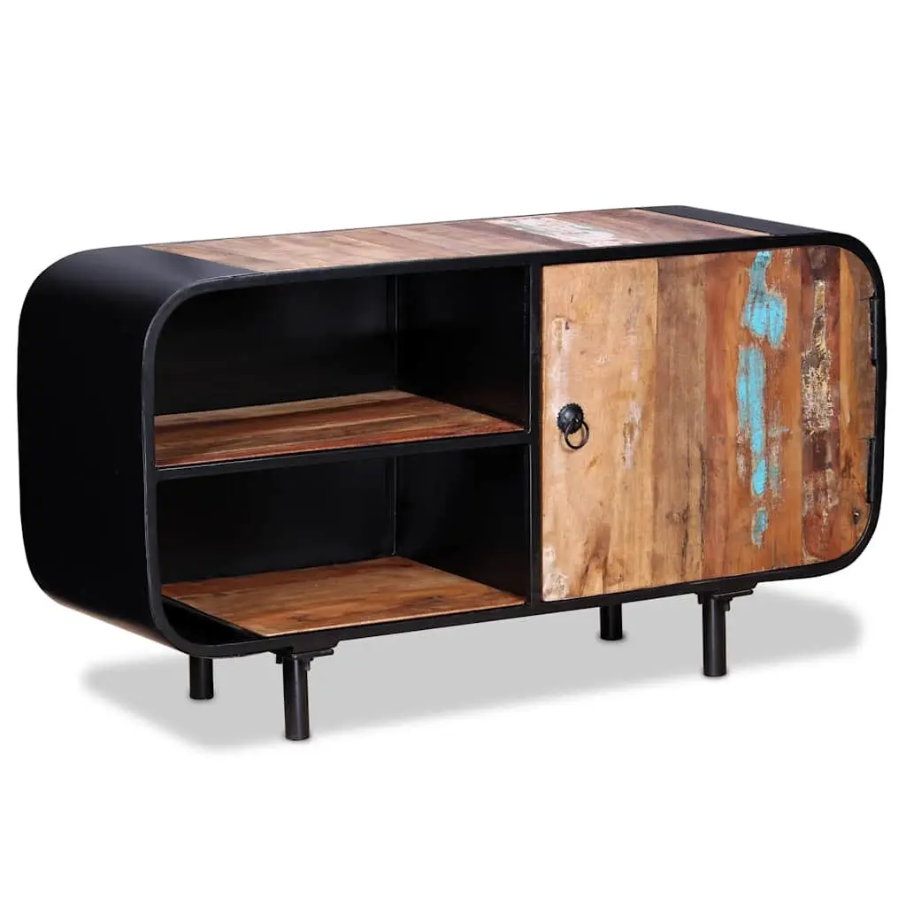 Reclaimed Wood TV Cabinet Industrial Style 90x30x48cm Iron and Reclaimed Wood
