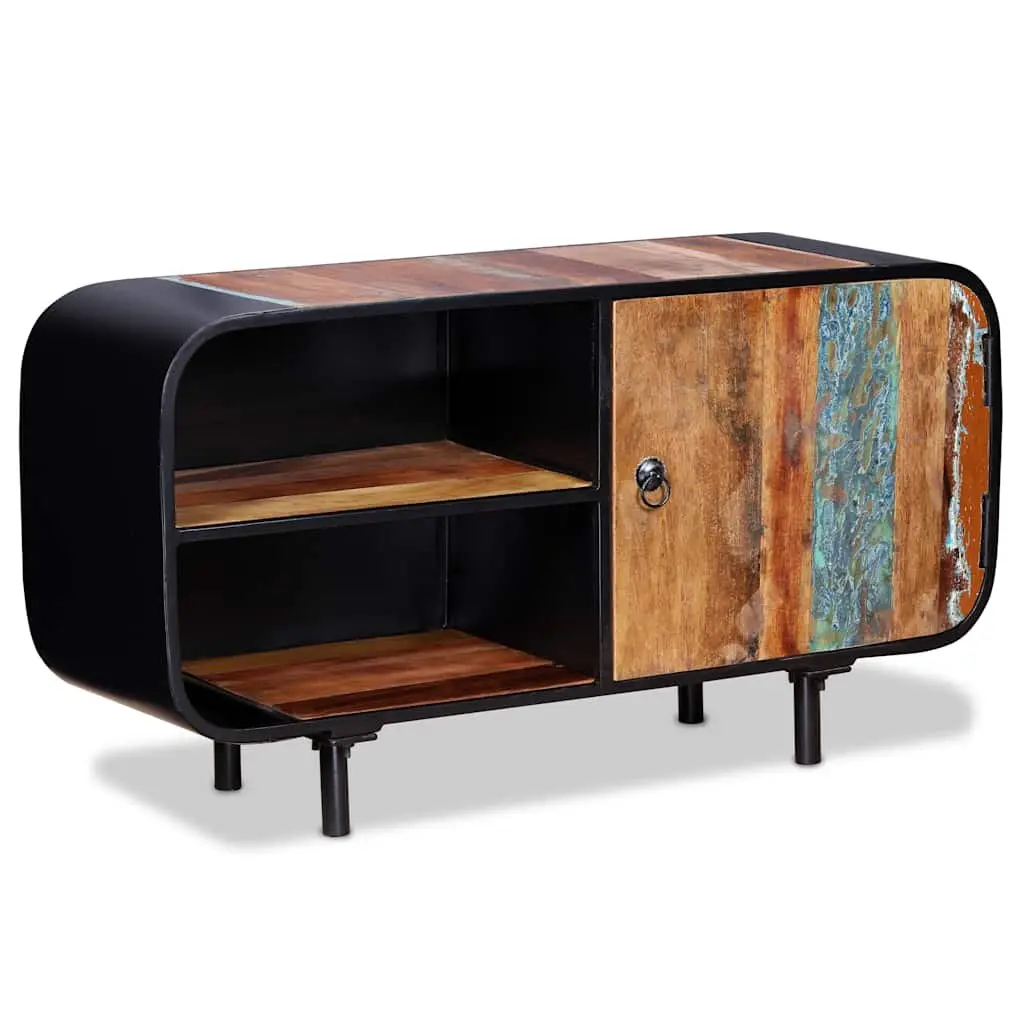 Reclaimed Wood TV Cabinet Industrial Style 90x30x48cm Iron and Reclaimed Wood