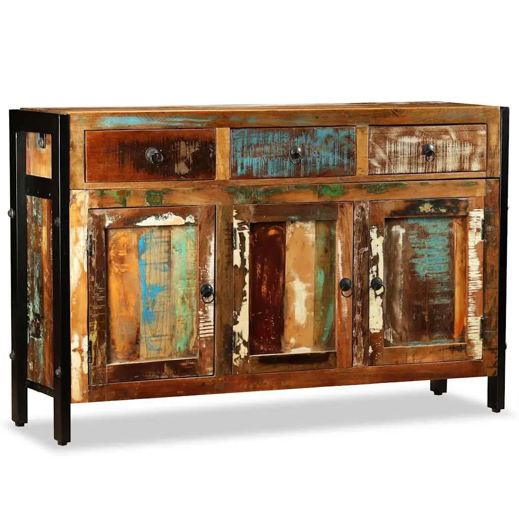 Sideboard Antique Style Solid Reclaimed Wood 120x35x76cm Buffet Cabinet 3 Drawers Storage
