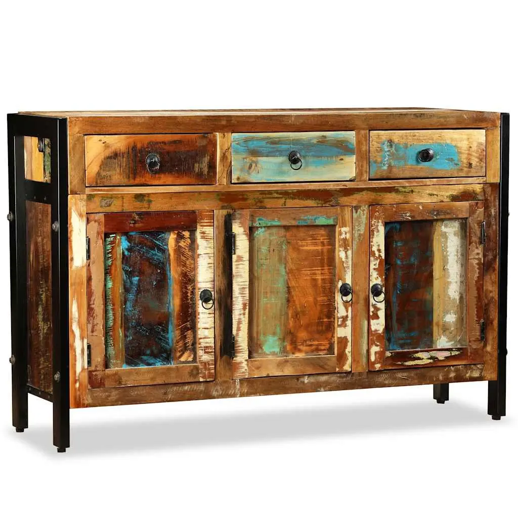 Sideboard Antique Style Solid Reclaimed Wood 120x35x76cm Buffet Cabinet 3 Drawers Storage