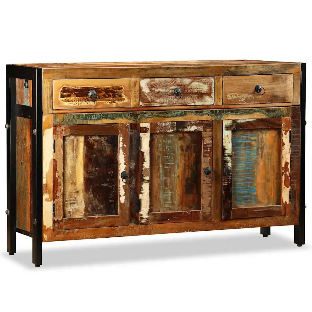 Sideboard Antique Style Solid Reclaimed Wood 120x35x76cm Buffet Cabinet 3 Drawers Storage
