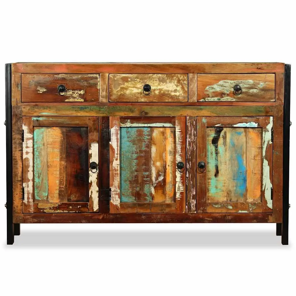 Sideboard Antique Style Solid Reclaimed Wood 120x35x76cm Buffet Cabinet 3 Drawers Storage