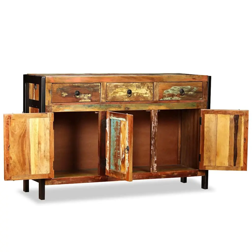 Sideboard Antique Style Solid Reclaimed Wood 120x35x76cm Buffet Cabinet 3 Drawers Storage