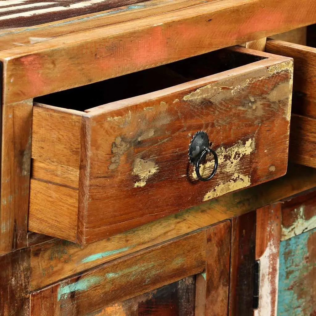 Sideboard Antique Style Solid Reclaimed Wood 120x35x76cm Buffet Cabinet 3 Drawers Storage