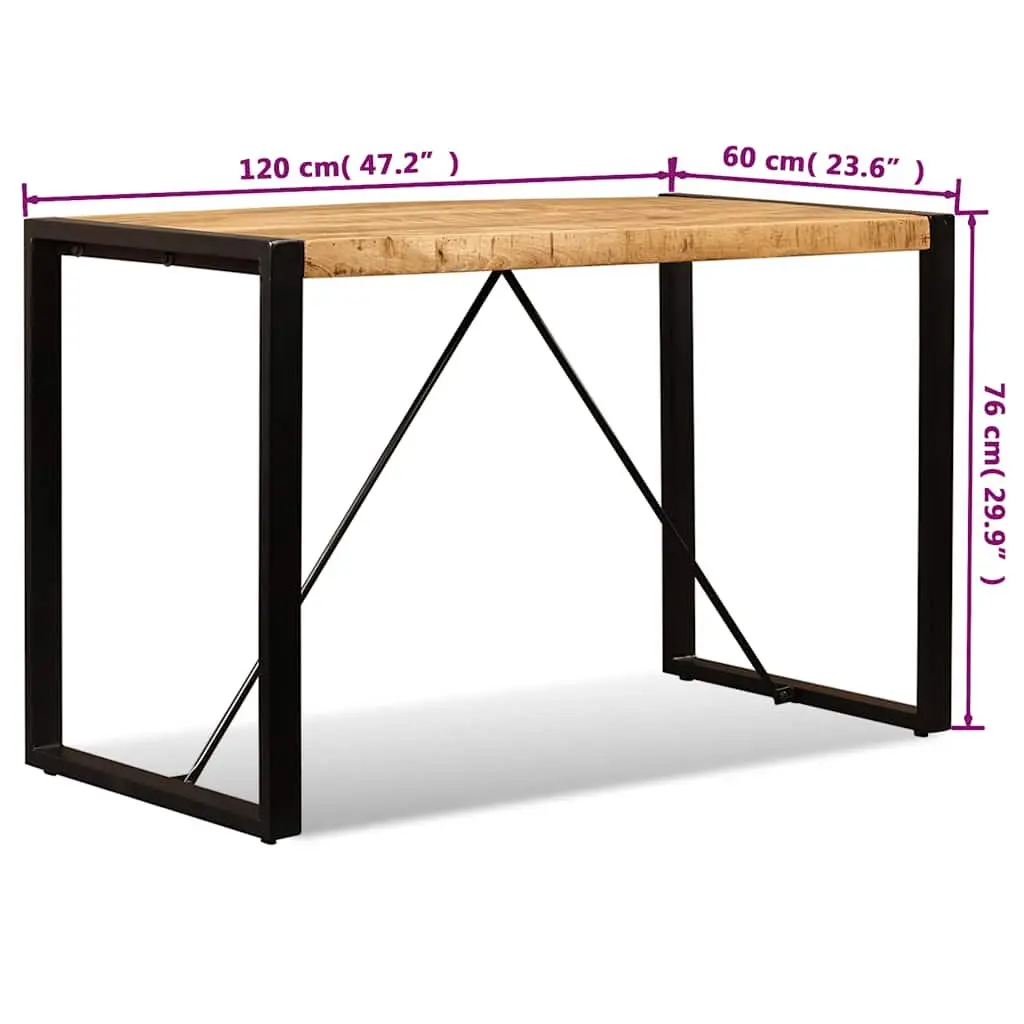 Mango Wood Dining Table with Steel Legs, 120cm