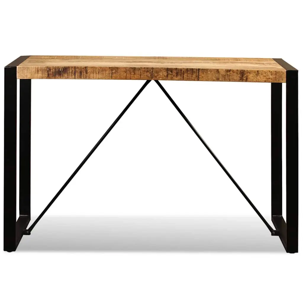 Mango Wood Dining Table with Steel Legs, 120cm