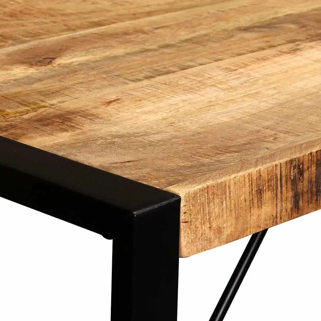 Mango Wood Dining Table with Steel Legs, 120cm