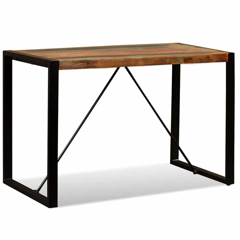 Reclaimed Wood Dining Table with Industrial Steel Legs 120cm