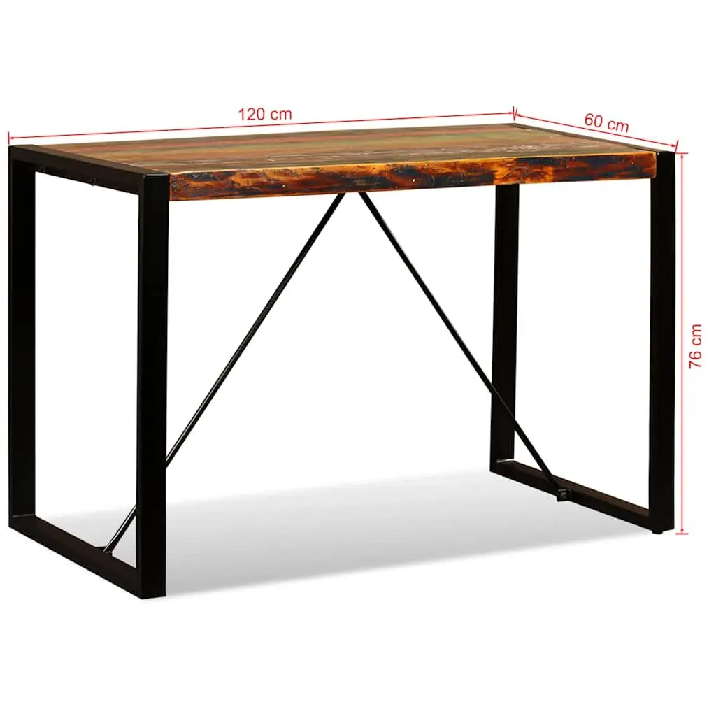 Reclaimed Wood Dining Table with Industrial Steel Legs 120cm