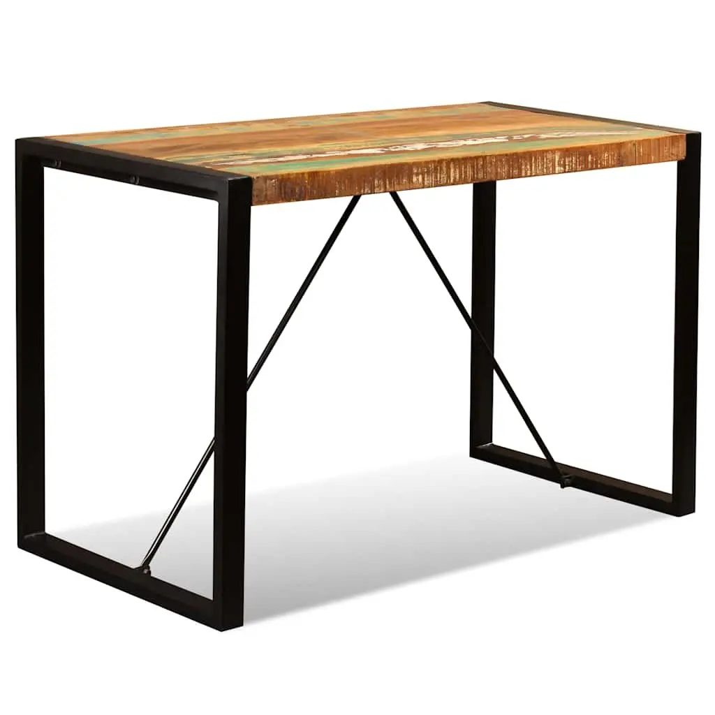 Reclaimed Wood Dining Table with Industrial Steel Legs 120cm