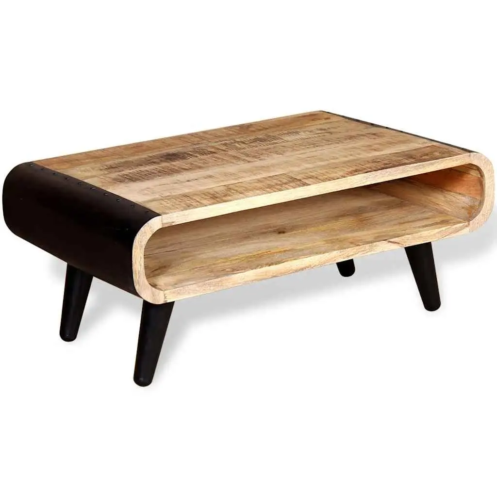 Coffee Table Industrial Vintage Style 90 x 55 x 39 cm Rough Mango Wood