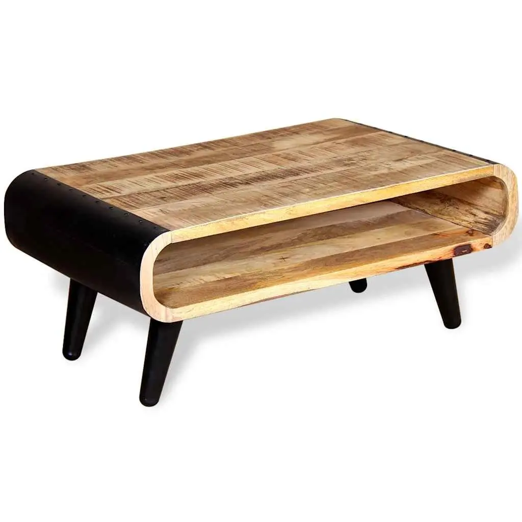 Coffee Table Industrial Vintage Style 90 x 55 x 39 cm Rough Mango Wood
