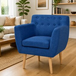 Blue Fabric Armchair for Cozy Living Room Seating