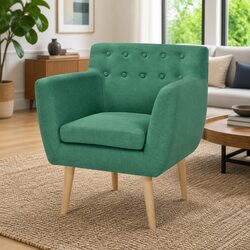 Cozy Green Upholstered Armchair for Living Room