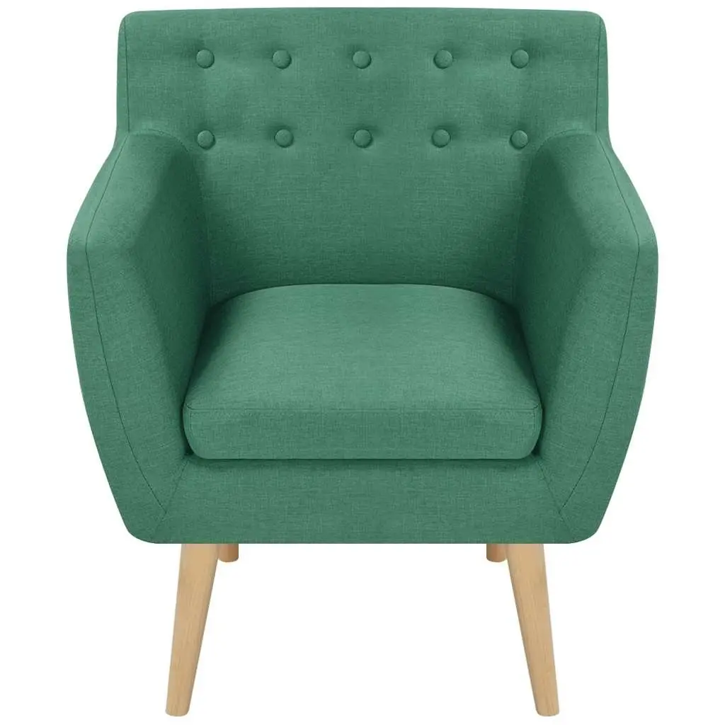 Green Upholstered Armchair for Living Room