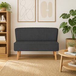Cozy 2-Seater Grey Fabric Sofa for Your Living Room