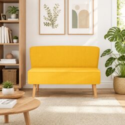 Yellow Fabric 2-Seater Sofa for Cozy Living Spaces