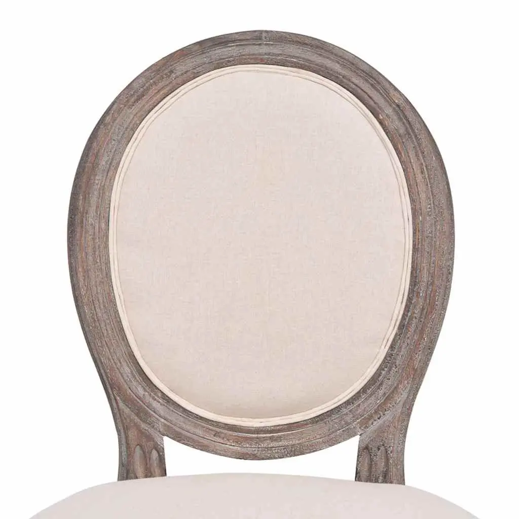 Cream Upholstered Dining Chairs 2 Piece Foam Padded Seat Wooden Legs