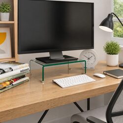 Tempered Glass TV Stand and Monitor Riser 40x25x11cm