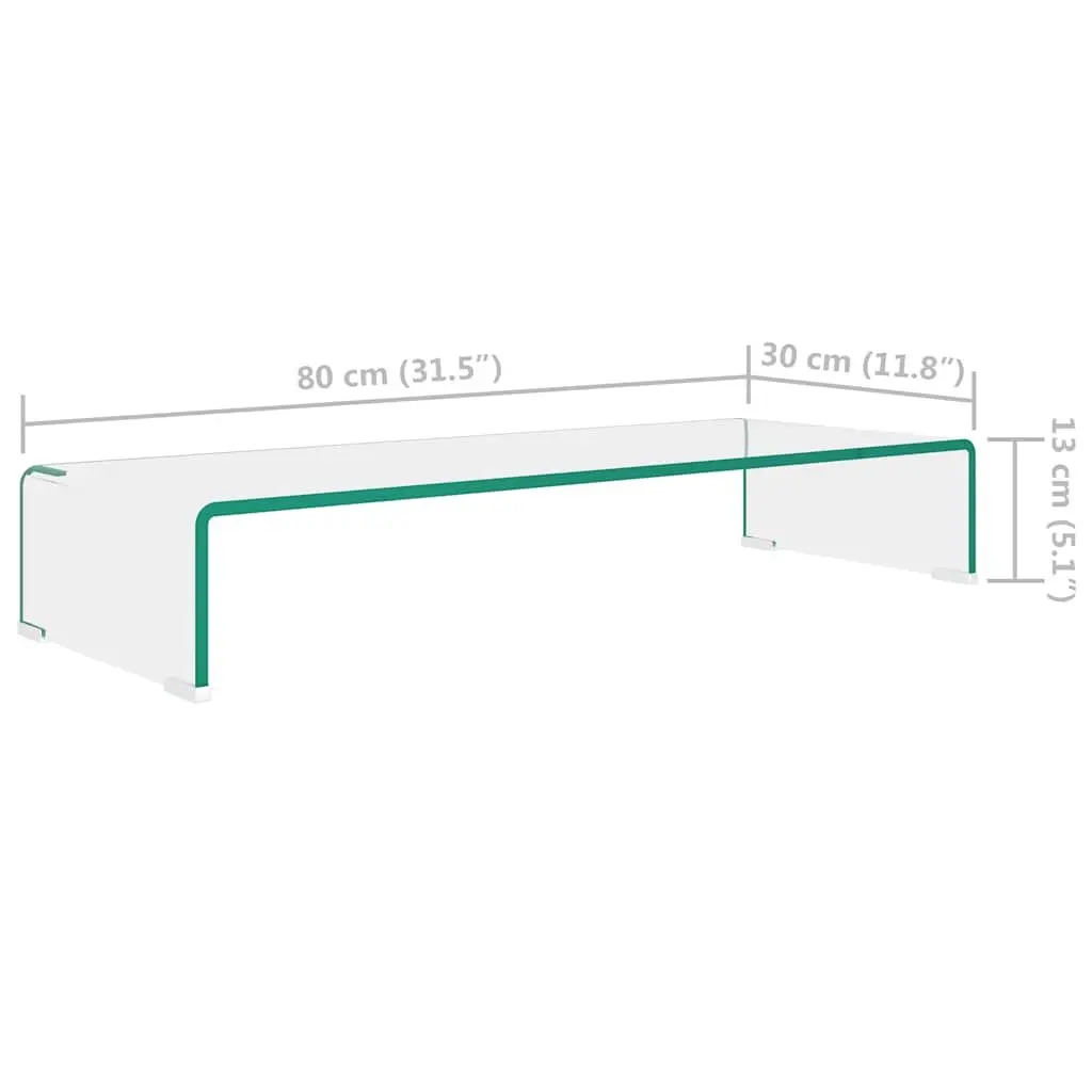 Glass Monitor Riser for TVs and Laptops