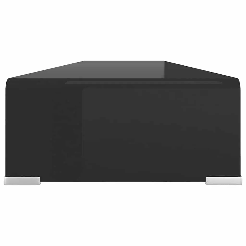 TV Stand Monitor Riser Glass Black 120x30x13cm Desktop Shelf Multimedia Device