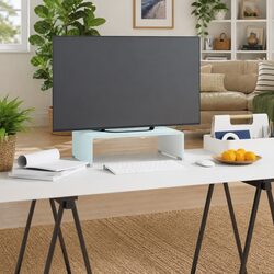 Stylish Glass TV Stand Monitor Riser with Tempered Glass