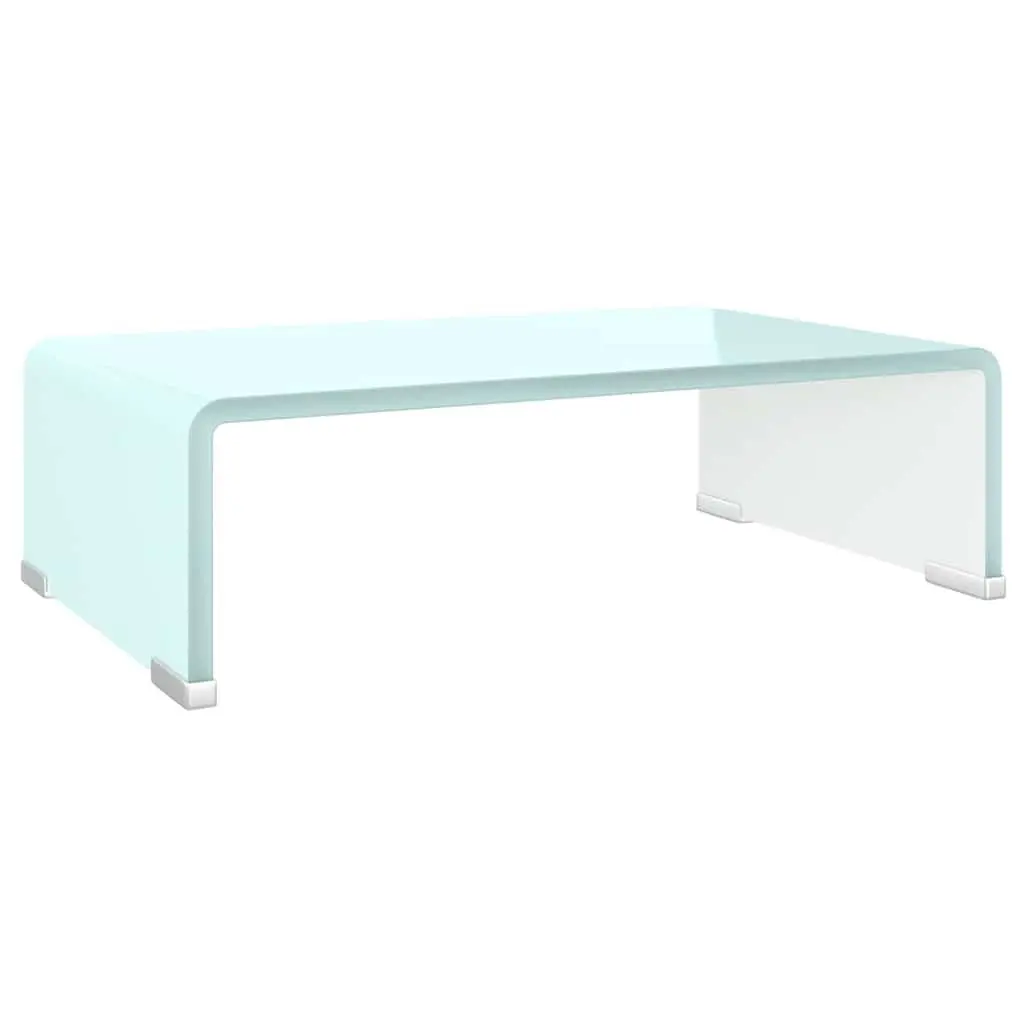 Glass TV Stand Monitor Riser Green Tempered 40 x 25 x 11 cm