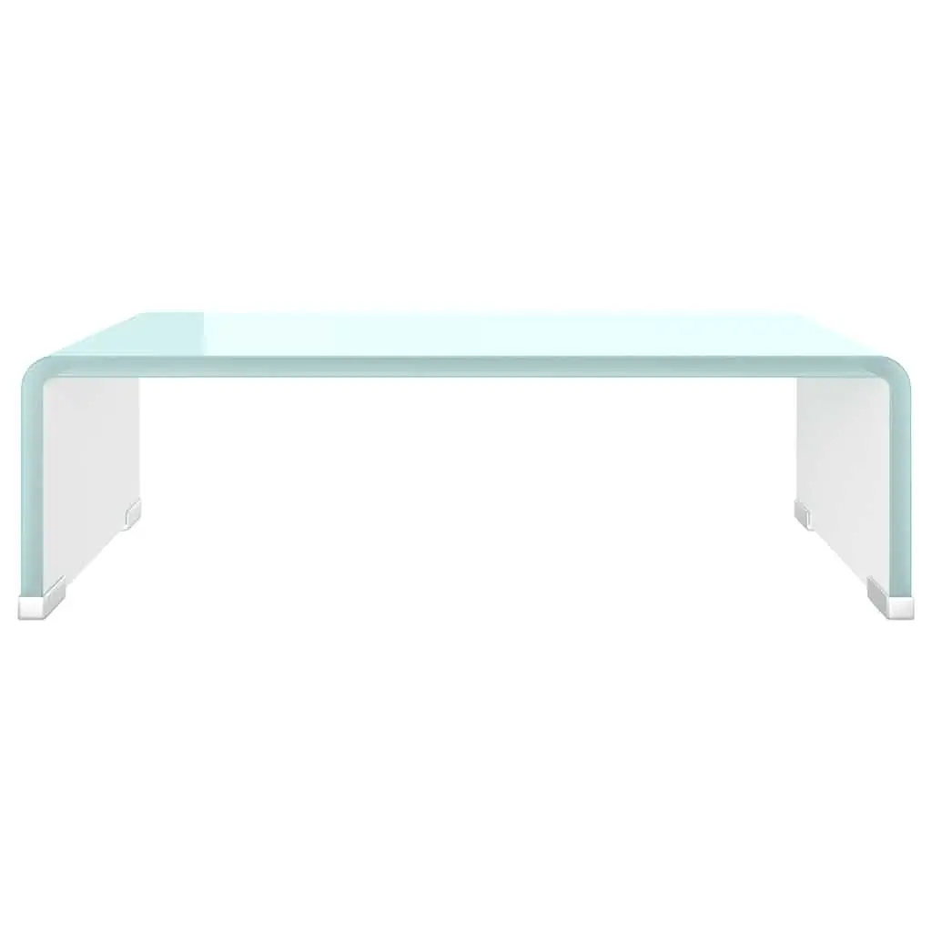 Glass TV Stand Monitor Riser Green Tempered 40 x 25 x 11 cm