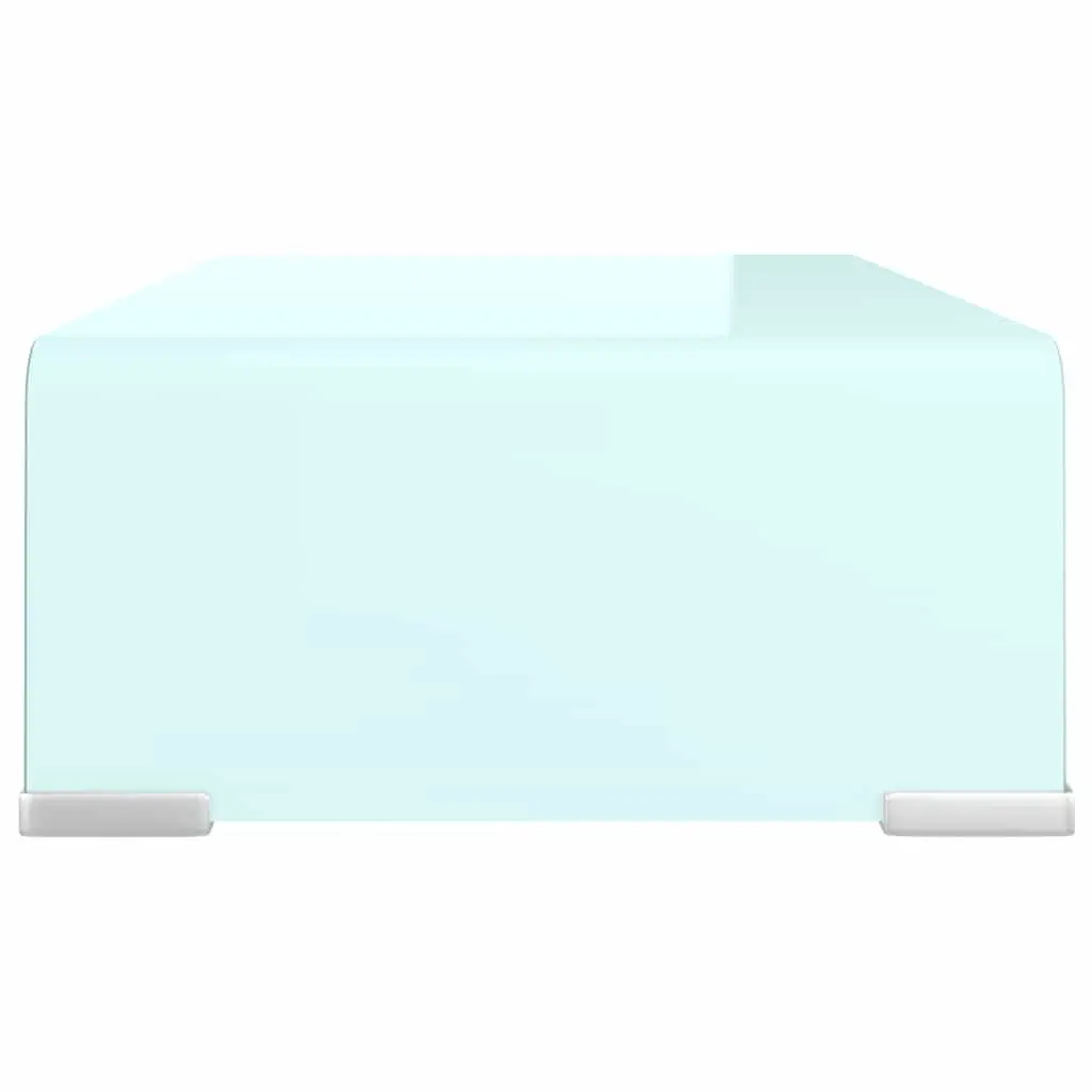 Glass TV Stand Monitor Riser Green Tempered 40 x 25 x 11 cm