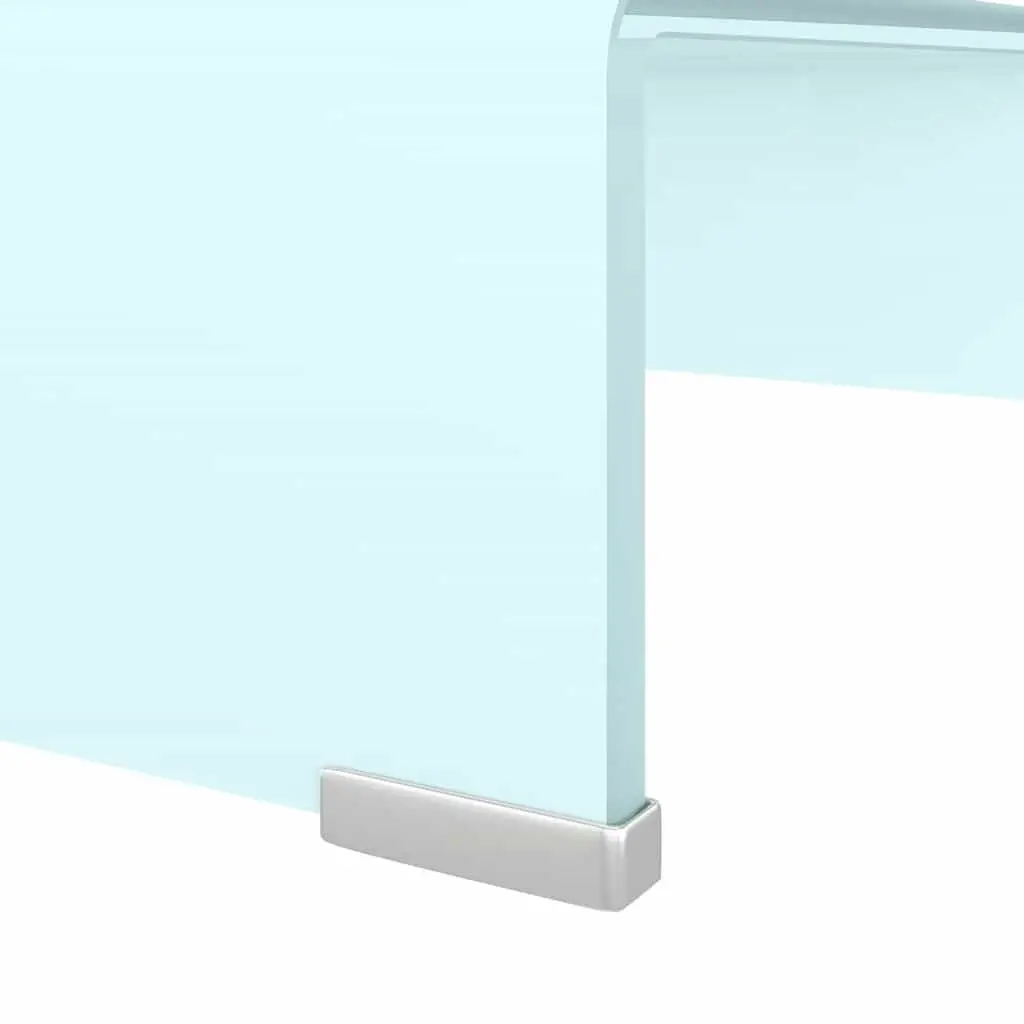 Glass TV Stand Monitor Riser Green Tempered 40 x 25 x 11 cm