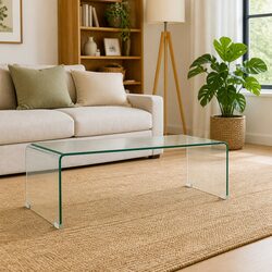 Contemporary Clear Tempered Glass Coffee Table