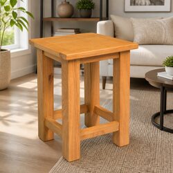 Solid Oak End Table 27x24x37cm for Living Spaces