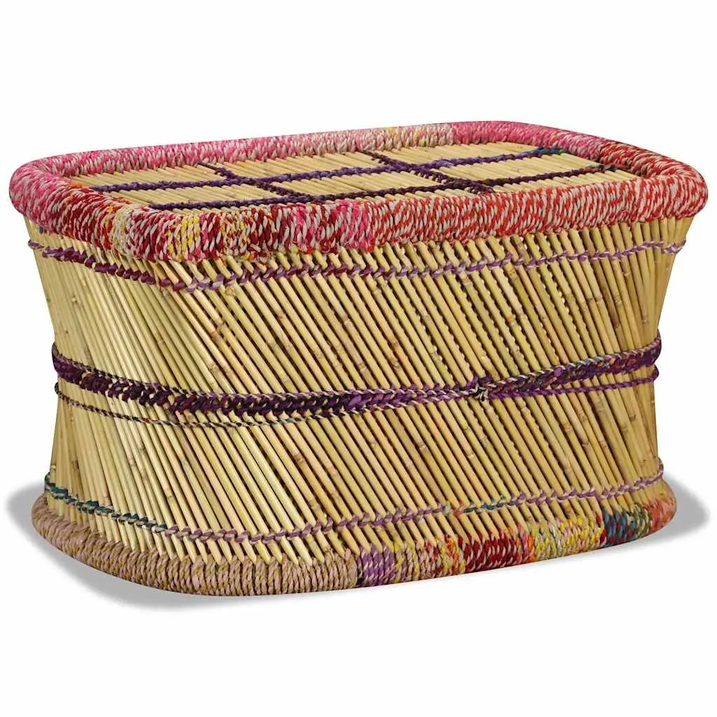 Coffee Table Rectangular Bamboo Chindi Weave Living Room Accent Furniture
