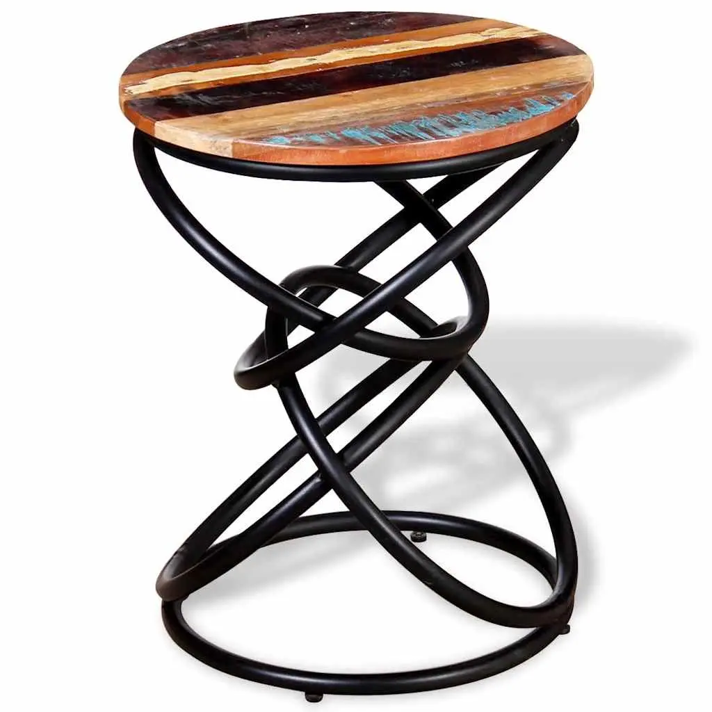 Vintage Solid Reclaimed Wood End Table for Living Spaces