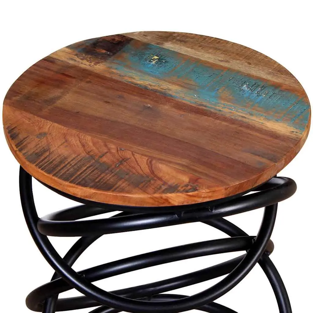 Vintage Solid Reclaimed Wood End Table for Living Spaces