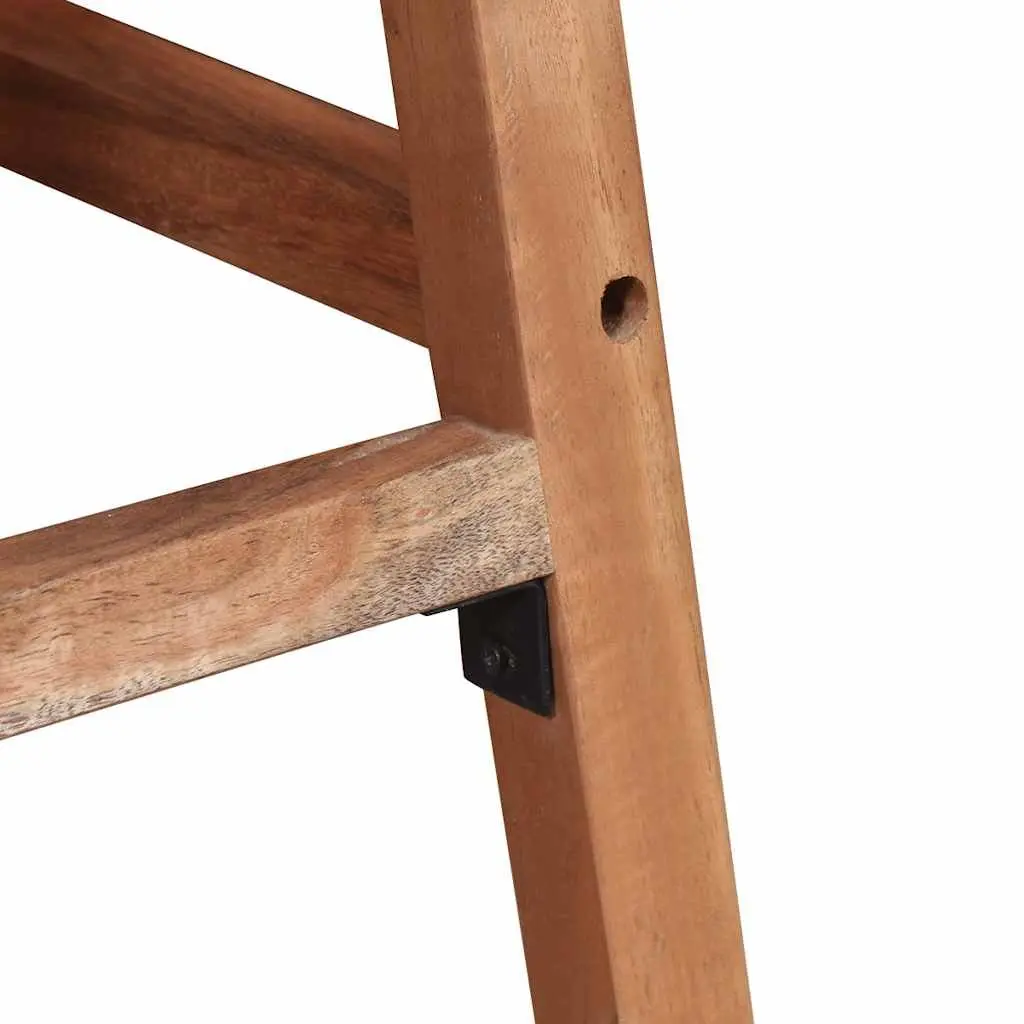 Set of 2 Handmade Brown Acacia Wood Bar Stools