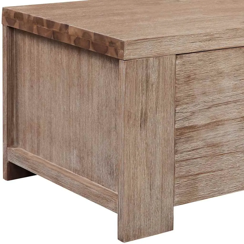 TV Cabinet Rustic Brushed 140 x 38 x 40 cm Solid Acacia Wood