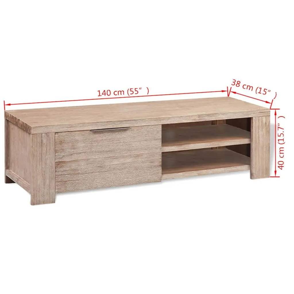 TV Cabinet Rustic Brushed 140 x 38 x 40 cm Solid Acacia Wood