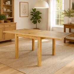 Extendable Dining Table in Brown Solid Oak