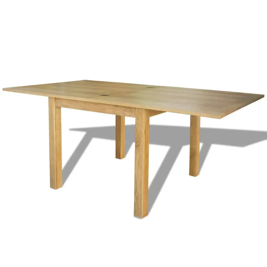 Extendable Dining Table Oak Wood Kitchen Room Furniture Brown Compact Design