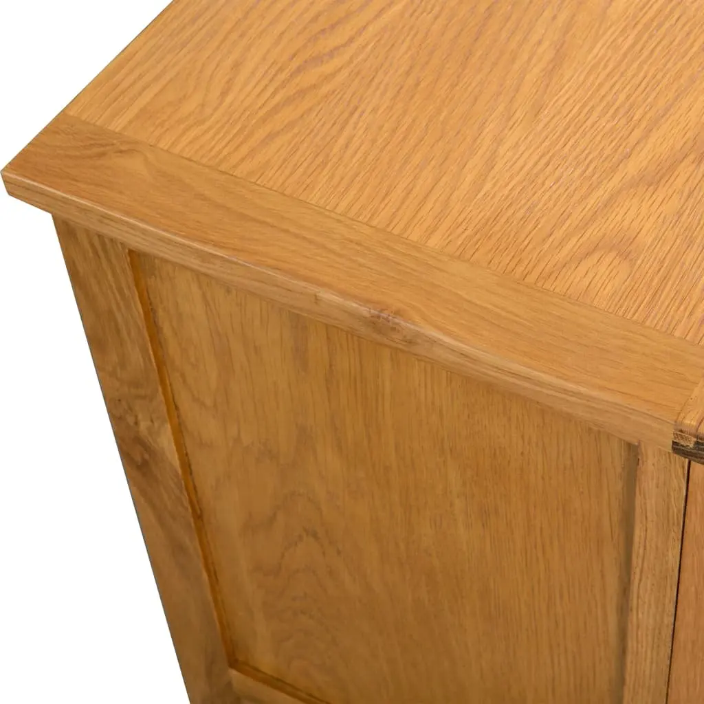 Wooden TV Cabinet Brown Solid Oak Open Compartment Drawer Storage Living Room Furniture
